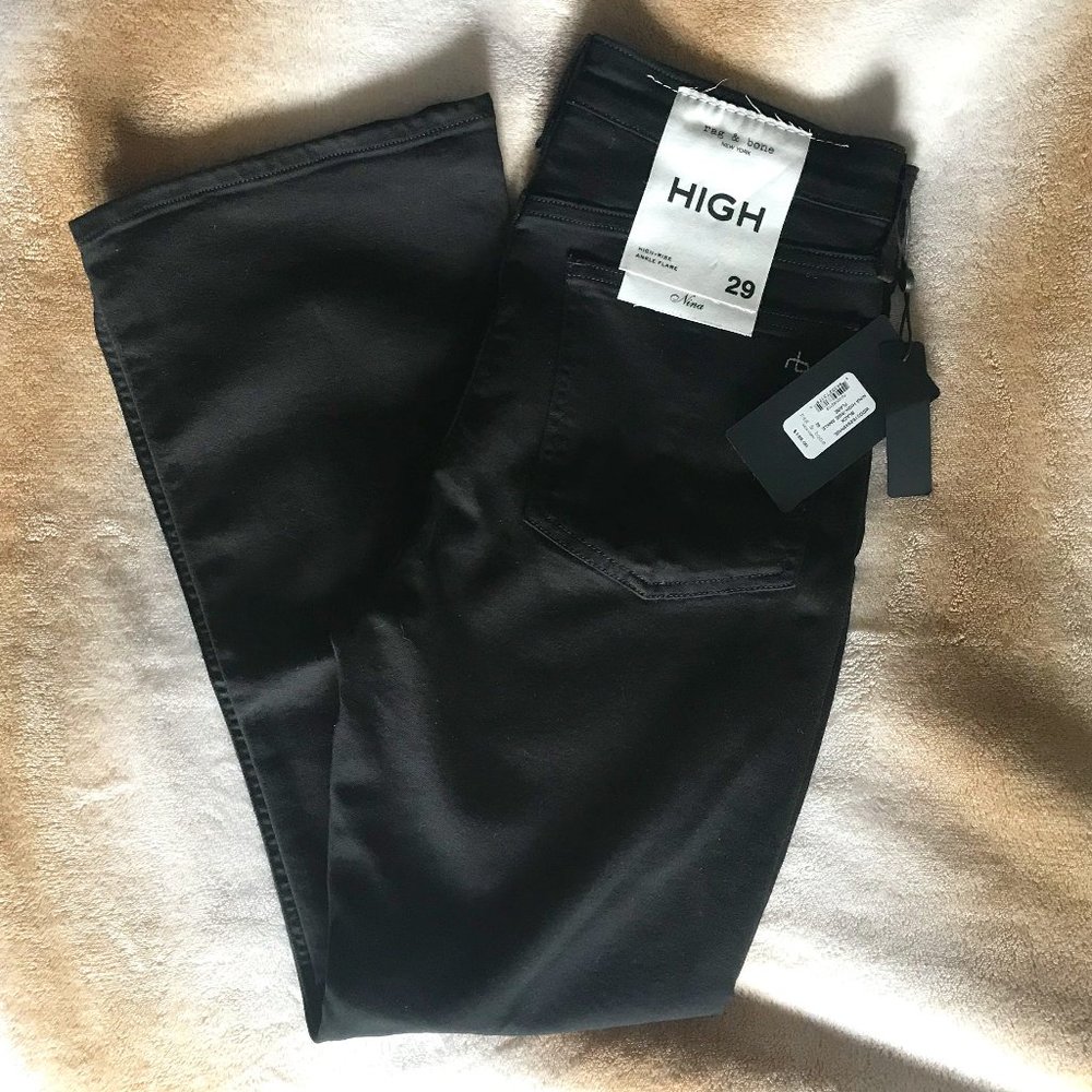 NWT - Rag & Bone Nina high rise ankle flare - black - 29